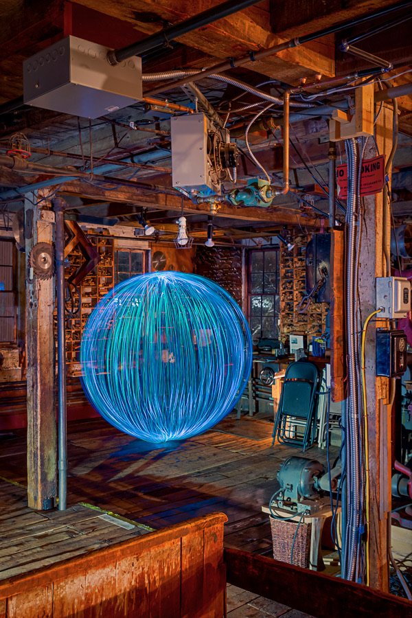 Photograph with orb light painting