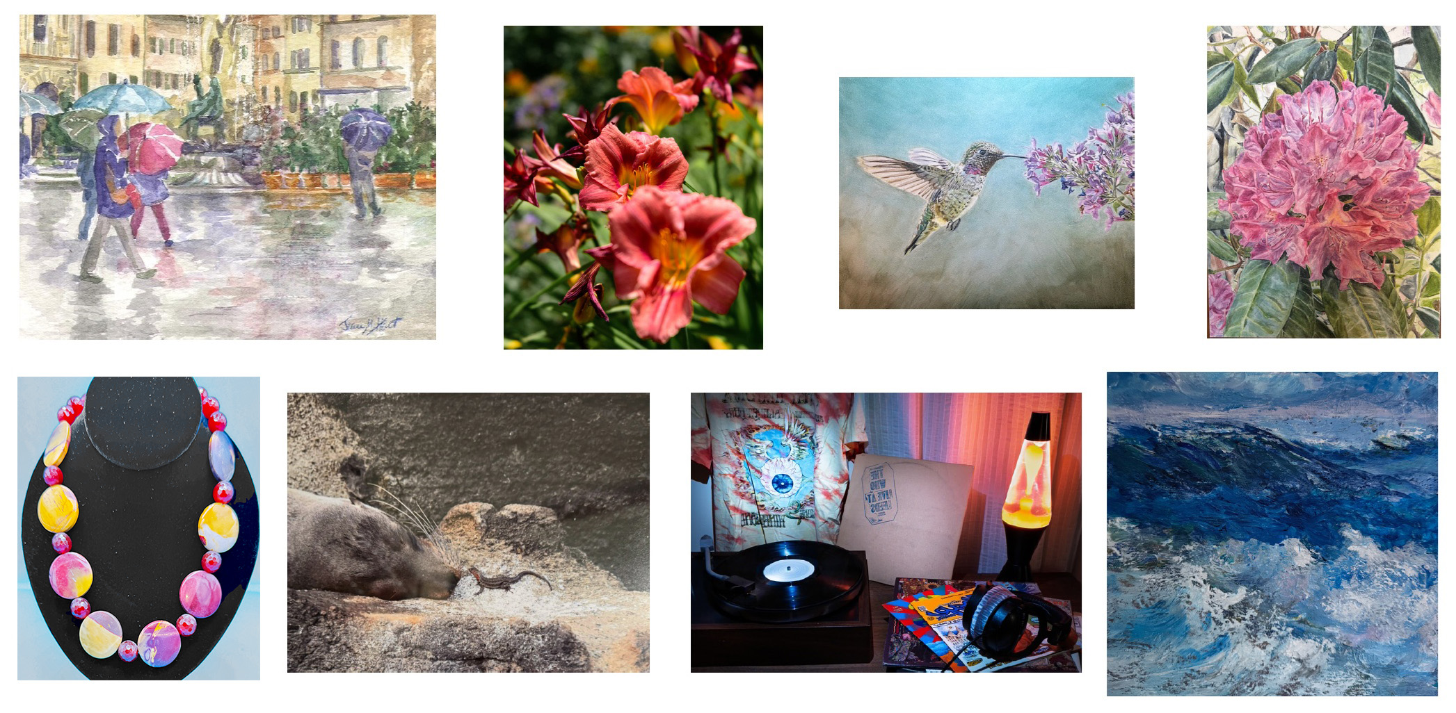 Art on exhibit at Golden Cypress Gallery, October, 2025